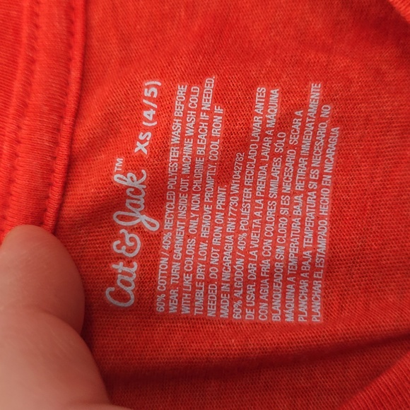 Cat & Jack Boys Red Graphic T Shirt - Skateboarding Dinosaur Size 4/5 XS - Picture 3 of 5